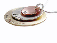 Load image into Gallery viewer, Hand Stamped Domed Mixed Metal Necklace
