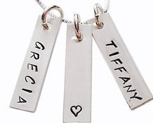 Load image into Gallery viewer, Hand Stamped Rectangle Names Necklace
