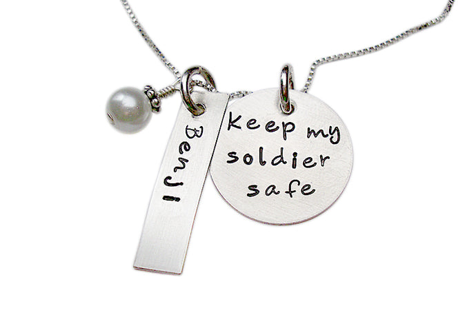 Personalized Keep My Soldier Safe Necklace