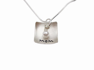 Personalized Domed Square Necklace