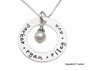 Personalized Washer with Dangle Necklace