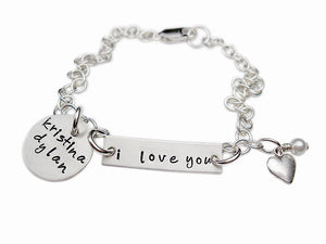 Personalized I Love You Charm Bracelet