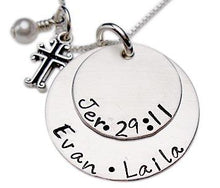 Load image into Gallery viewer, Personalized Stacked Scripture Verse Necklace
