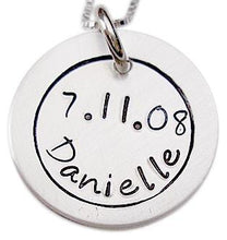 Load image into Gallery viewer, Hand Stamped Name and Birthdate Necklace
