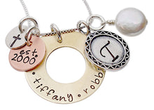 Load image into Gallery viewer, Personalized Mixed Metal Family of Love Necklace
