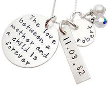 Load image into Gallery viewer, Stamped Love between a Mother and a Child Necklace
