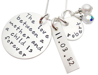 Stamped Love between a Mother and a Child Necklace