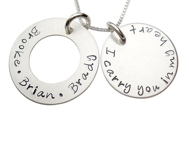 Personalized Washer and Disc Necklace