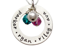 Load image into Gallery viewer, Personalized Washer with Birthstones Necklace
