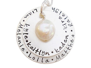 Personalized Stacked Freshwater Coin Pearl Necklace
