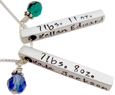 Personalized Birth Bar Necklace