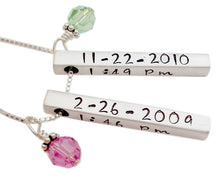 Load image into Gallery viewer, Another Version of the Personalized Birth Bar Necklace
