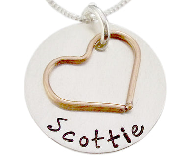 Personalized Mommy Copper Heart Charm Necklace