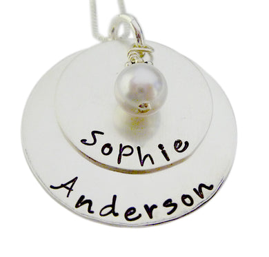 Personalized Stacked Necklace with Pearl