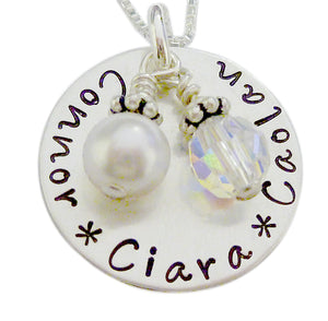 Personalized Hand Stamped Keepsake Mommy Necklace