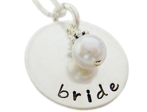 Hand Stamped Bridal Necklace