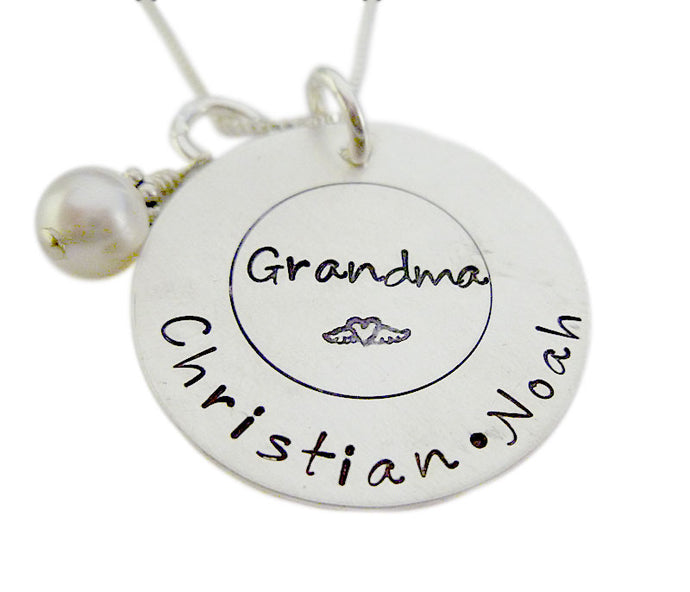 Personalized Hand Stamped Family Necklace