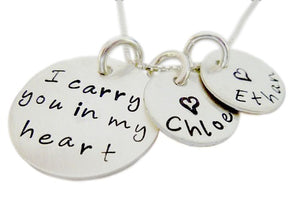 Personalized I Carry You in my Heart Necklace