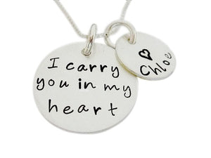 Personalized I Carry You in my Heart Necklace