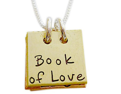 Personalized Mixed Metal Book of Love Necklace