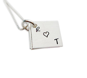 Personalized Sterling Silver Book of Love Necklace