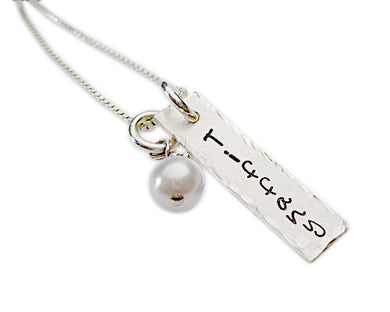 Personalized Hammered Rectangle Necklace