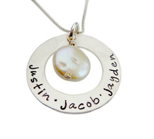 Load image into Gallery viewer, Personalized Washer with Freshwater Pearl Necklace
