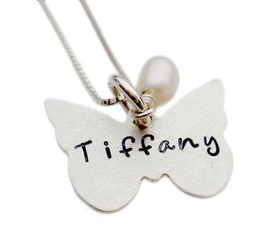 Personalized Butterfly Name Necklace