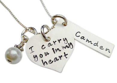Personalized I Carry You in my Heart with Rectangle