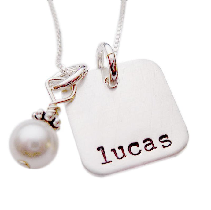Personalized Rounded Square with Pearl
