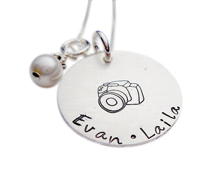 Hand Stamped Shutterbug Necklace