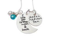 Load image into Gallery viewer, Personalized Love You to the Moon and Back Necklace
