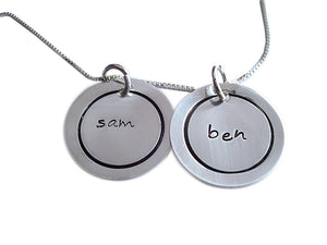 Hand Stamped Circle Necklace