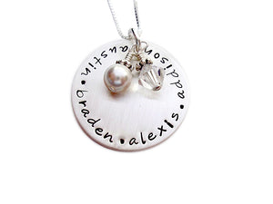 Hand Stamped Keepsake Mother's Necklace