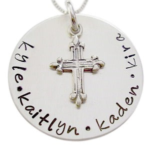 Personalized Hand Stamped Blessed Family Necklace