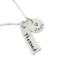 Load image into Gallery viewer, Personalized Hand Stamped Blessed Necklace
