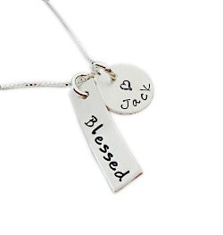 Personalized Hand Stamped Blessed Necklace