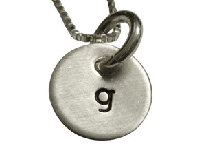 Personalized Hand Stamped Initial Pendant Necklace