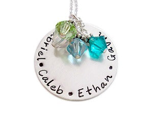 Hand Stamped Keepsake Mother's Necklace