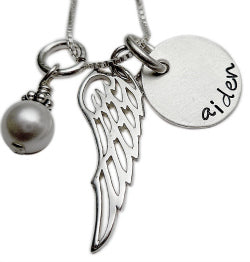 Personalized Hand Stamped My Angel Necklace