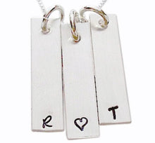 Load image into Gallery viewer, Hand Stamped Rectangle Initials Necklace
