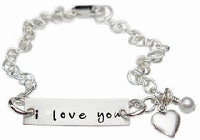 Load image into Gallery viewer, Stamped I Love You Charm Bracelet
