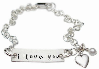 Stamped I Love You Charm Bracelet