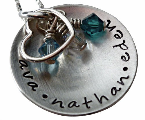 Personalized Cup of Love Necklace with Birthstones