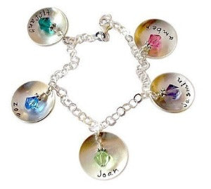 Personalized Domed Mommy Charm Bracelet