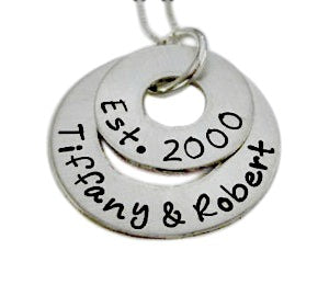 Personalized Dual Sterling Silver Washer Necklace