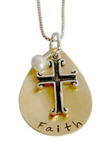 Load image into Gallery viewer, Personalized Faith Necklace with Cross Charm
