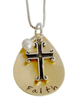 Personalized Faith Necklace with Cross Charm