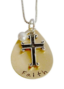 Personalized Faith Necklace with Cross Charm