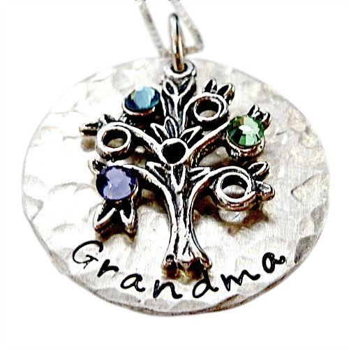Personalized Family Tree of Birthstones Necklace